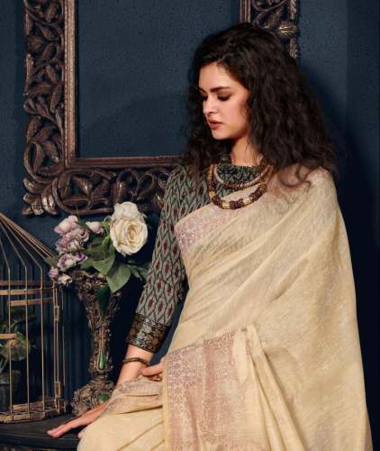 Stylish Fancy Linen Silk Saree