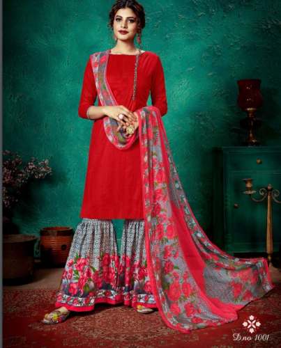 Latest Cambric Cotton Suit with Nazmeen Dupatta