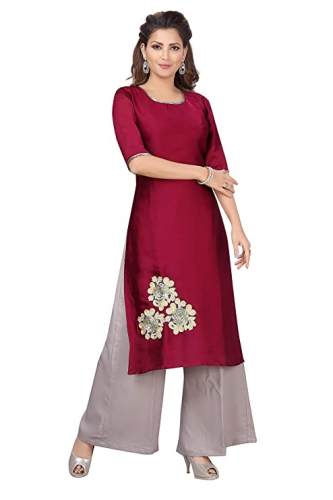 Buy Embroidered Wine Kurti Palazzo By NEELUZ Brand at Rs.1500/Piece in  thane offer by Neeluz