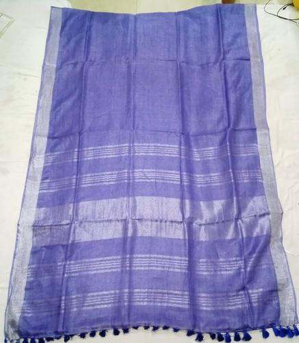 Checks Designer Linen Cotton Saree by V Narendra And Company